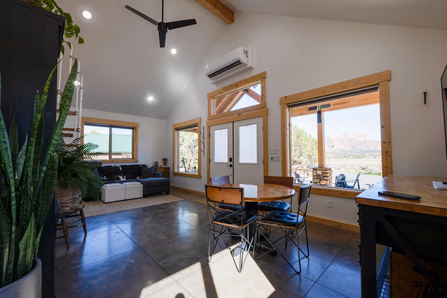 Zion Gateway Cabin living area with rustic decor